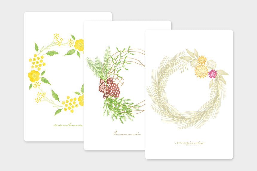 Art Touch Asako Yoshinaka Seasonal Wreath Postcards / TOUCH & FLOW