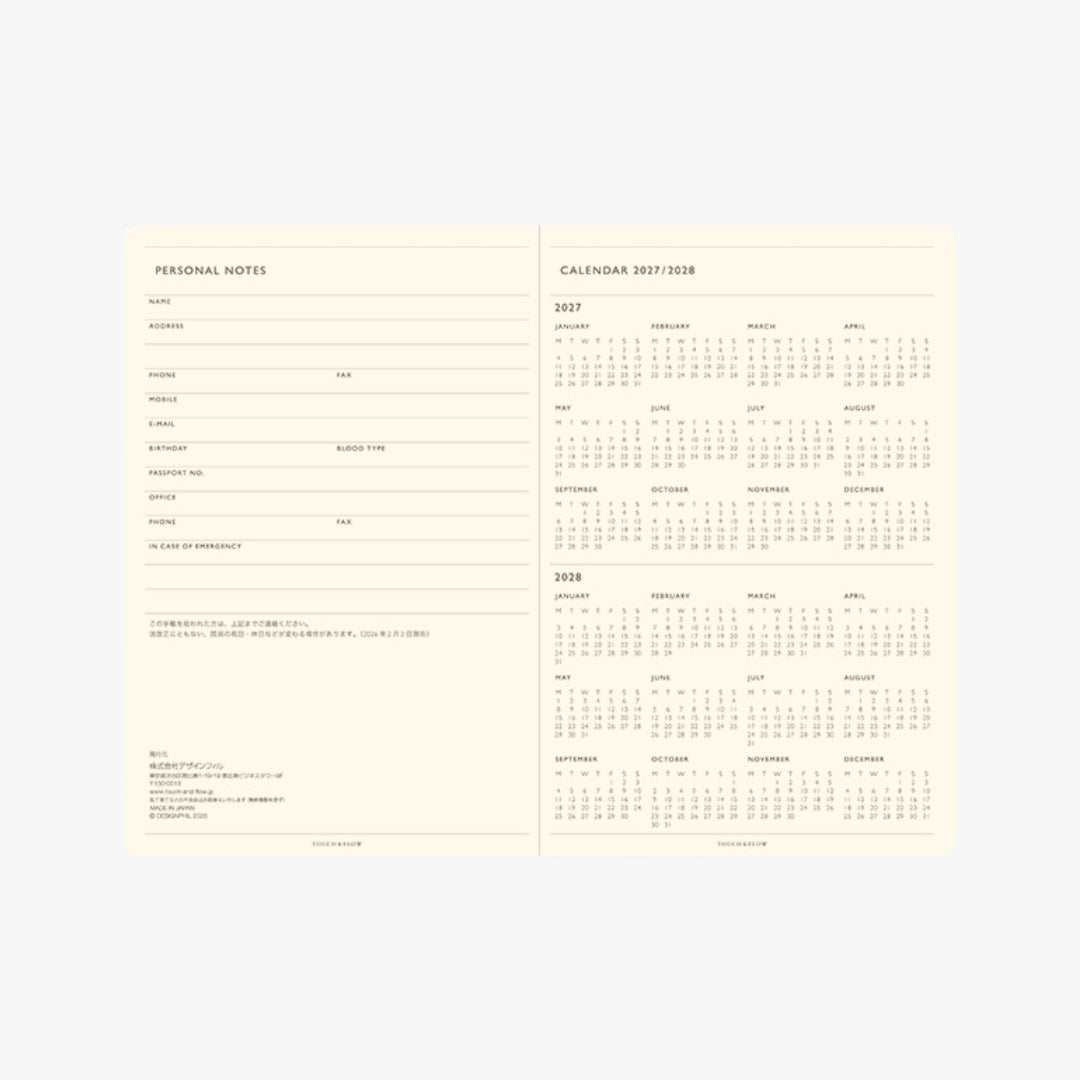TODAY B6 Monthly Block and Memo Planner 2027 / TOUCH & FLOW