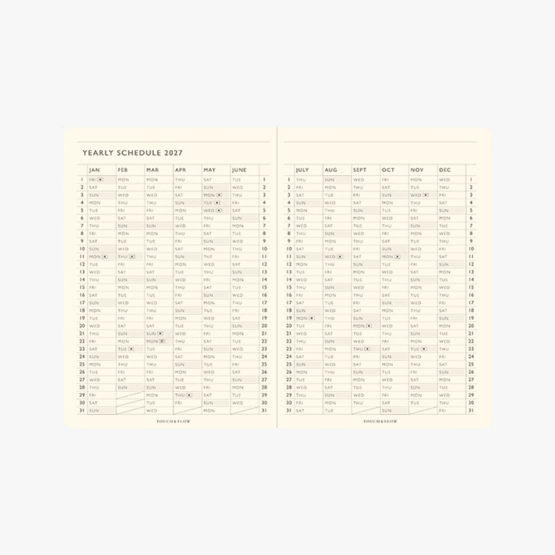 TODAY B7 Weekly Planner 2027 / TOUCH & FLOW
