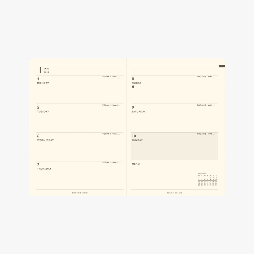 TODAY B7 Weekly Planner 2027 / TOUCH & FLOW