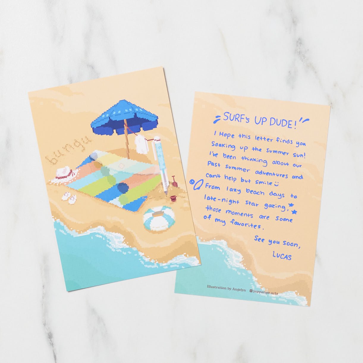 “Beachside Daydreams” Postcard by Angelyn / bungu - bungu