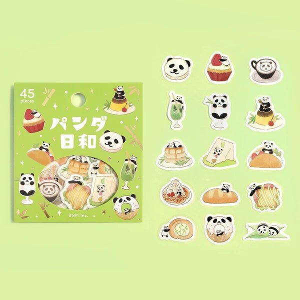BGM Foil Stamping "Panda Biyori" Stickers / Background Music - bungu