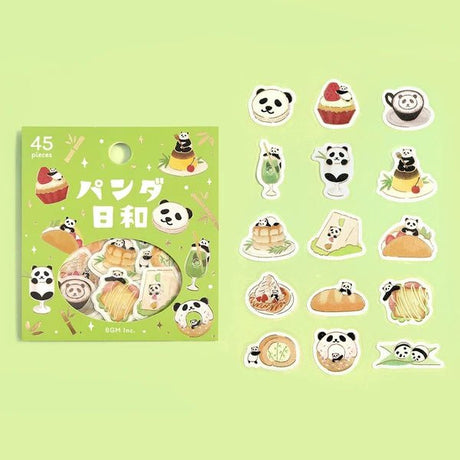 BGM Foil Stamping "Panda Biyori" Stickers / Background Music - bungu