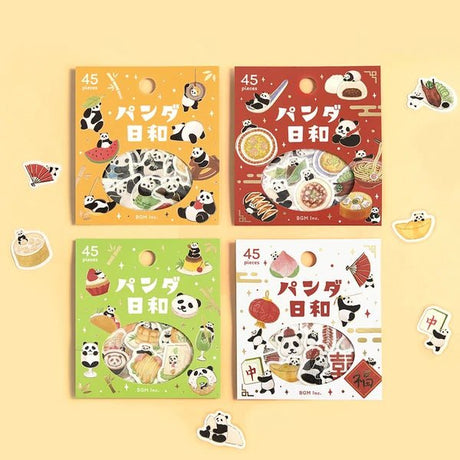 BGM Foil Stamping "Panda Biyori" Stickers / Background Music - bungu