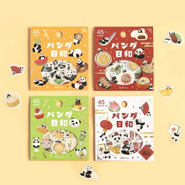 BGM Foil Stamping "Panda Biyori" Stickers / Background Music - bungu