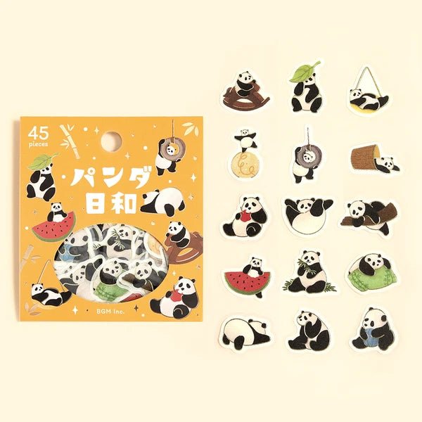 BGM Foil Stamping "Panda Biyori" Stickers / Background Music - bungu