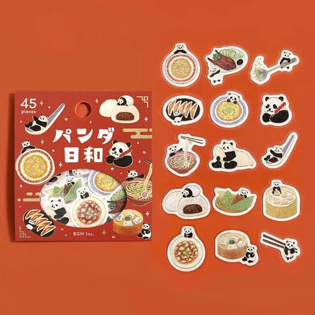 BGM Foil Stamping "Panda Biyori" Stickers / Background Music - bungu