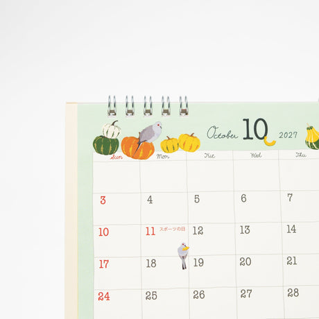 Bird Ring Desk Calendar 2027 / MIDORI - bungu