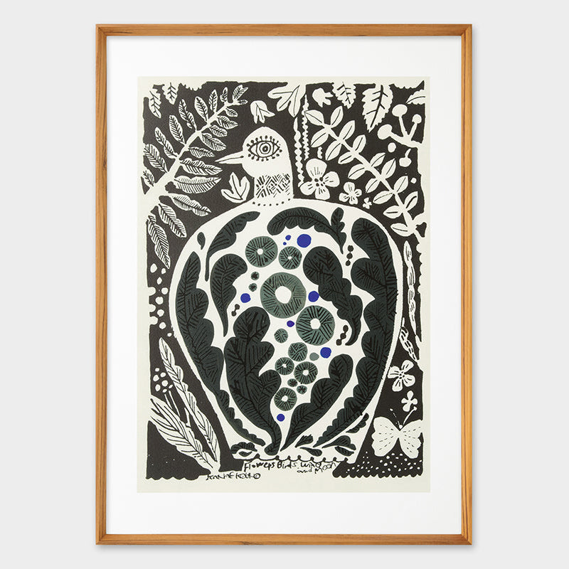 [Limited] Art Touch Kanae Kouno Art Poster with Teak Frame / TOUCH & FLOW