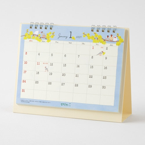 Bird Ring Desk Calendar 2027 / MIDORI