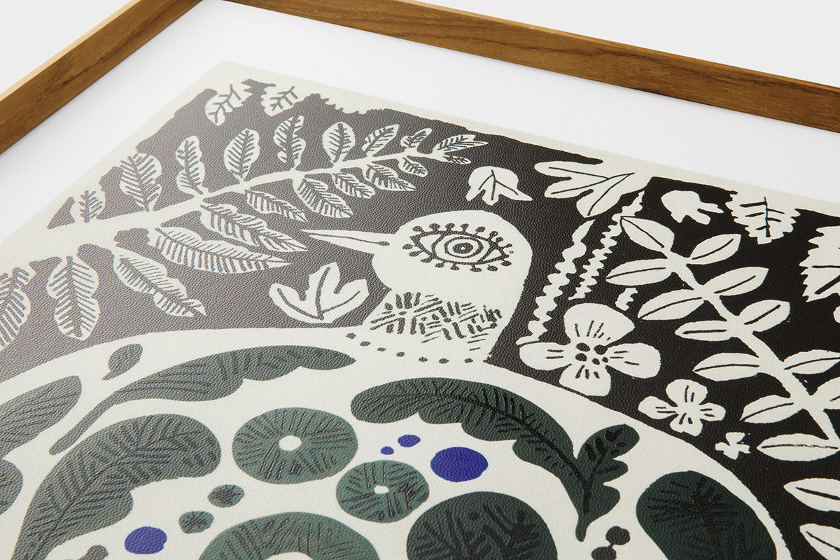 [Limited] Art Touch Kanae Kouno Art Poster with Teak Frame / TOUCH & FLOW