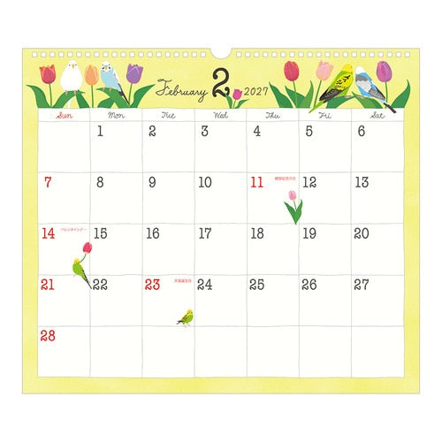 Bird Wall Calendar 2027 / MIDORI