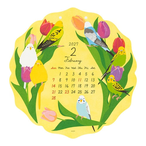 Bird Die-Cut Wall Calendar 2027 / MIDORI