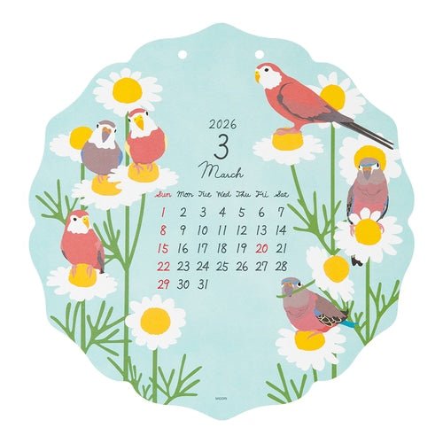 Birds and Seasonal Plants Die - Cut Wall Calendar 2026 / MIDORI - bungu