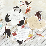 Foil Stamping "Cat Diary" Memo Flake Stickers / Background Music