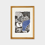 [Limited] Art Touch Kanae Kouno A4 Art Poster with Teak Frame / TOUCH & FLOW