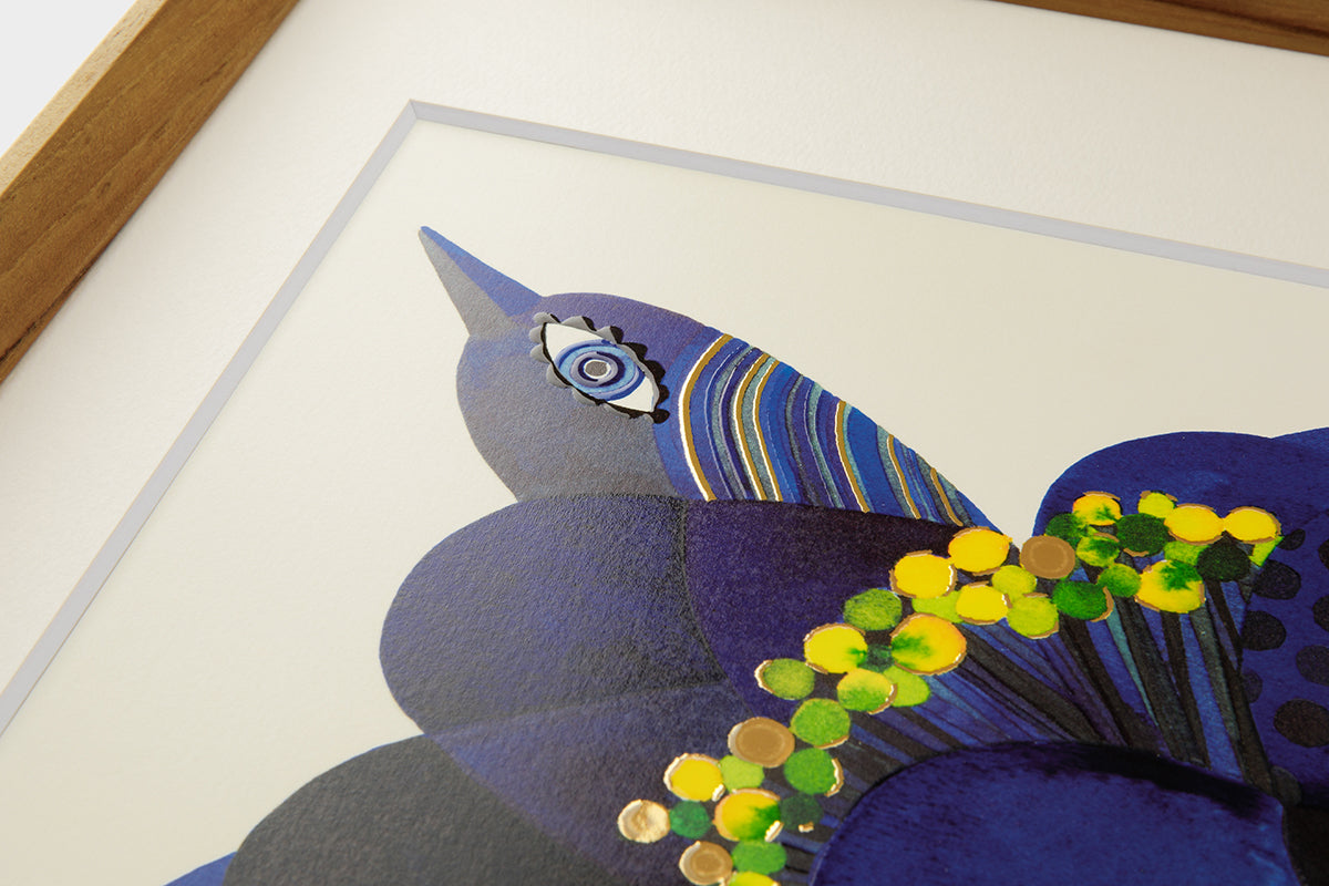 [Limited] Art Touch Kanae Kouno A3 Art Poster with Teak Frame / TOUCH & FLOW