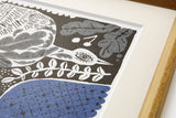 [Limited] Art Touch Kanae Kouno A4 Art Poster with Teak Frame / TOUCH & FLOW