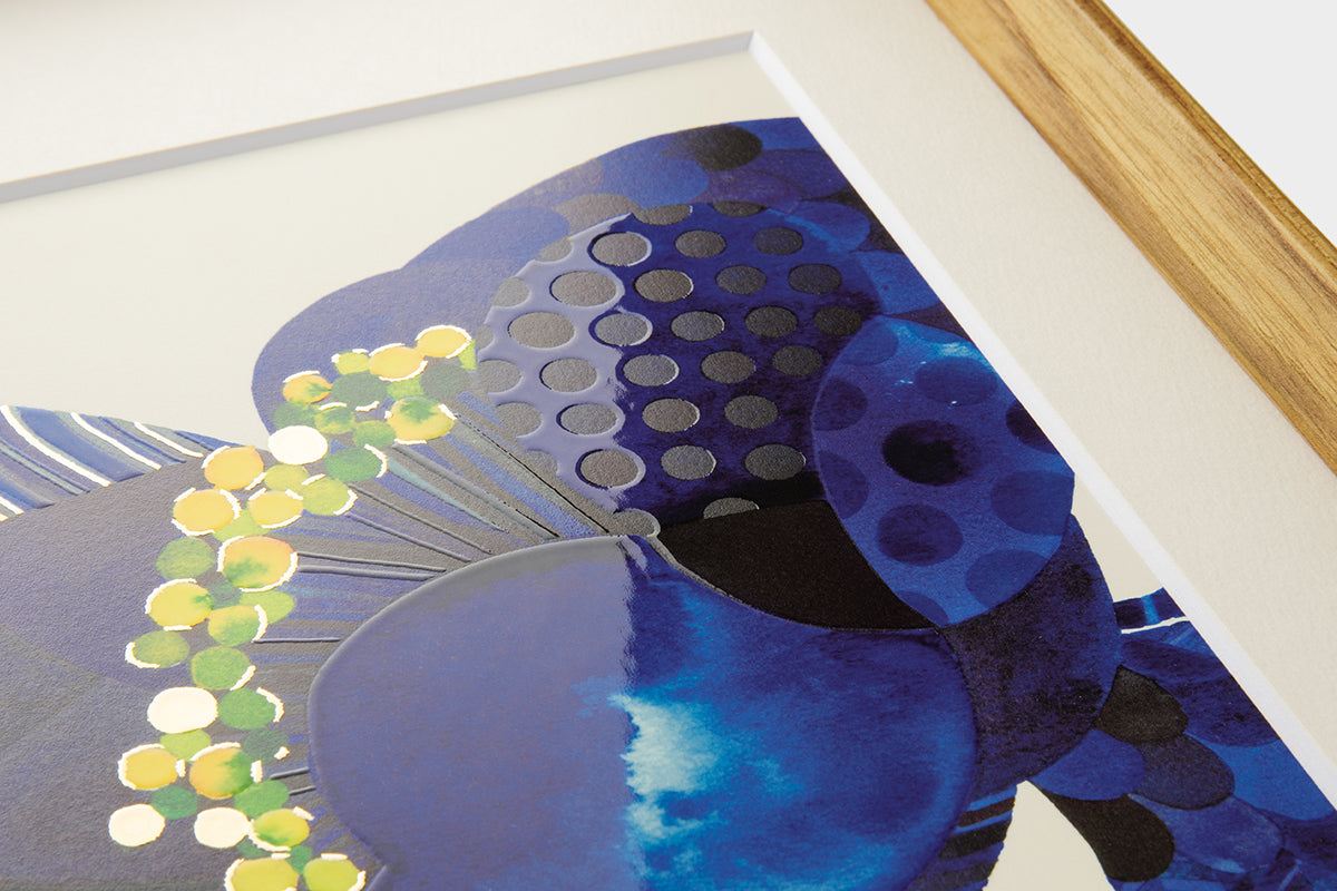 [Limited] Art Touch Kanae Kouno A3 Art Poster with Teak Frame / TOUCH & FLOW