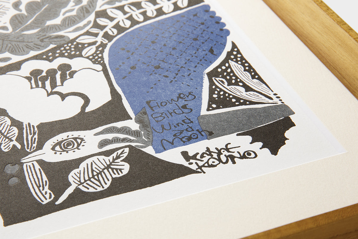 [Limited] Art Touch Kanae Kouno A4 Art Poster with Teak Frame / TOUCH & FLOW