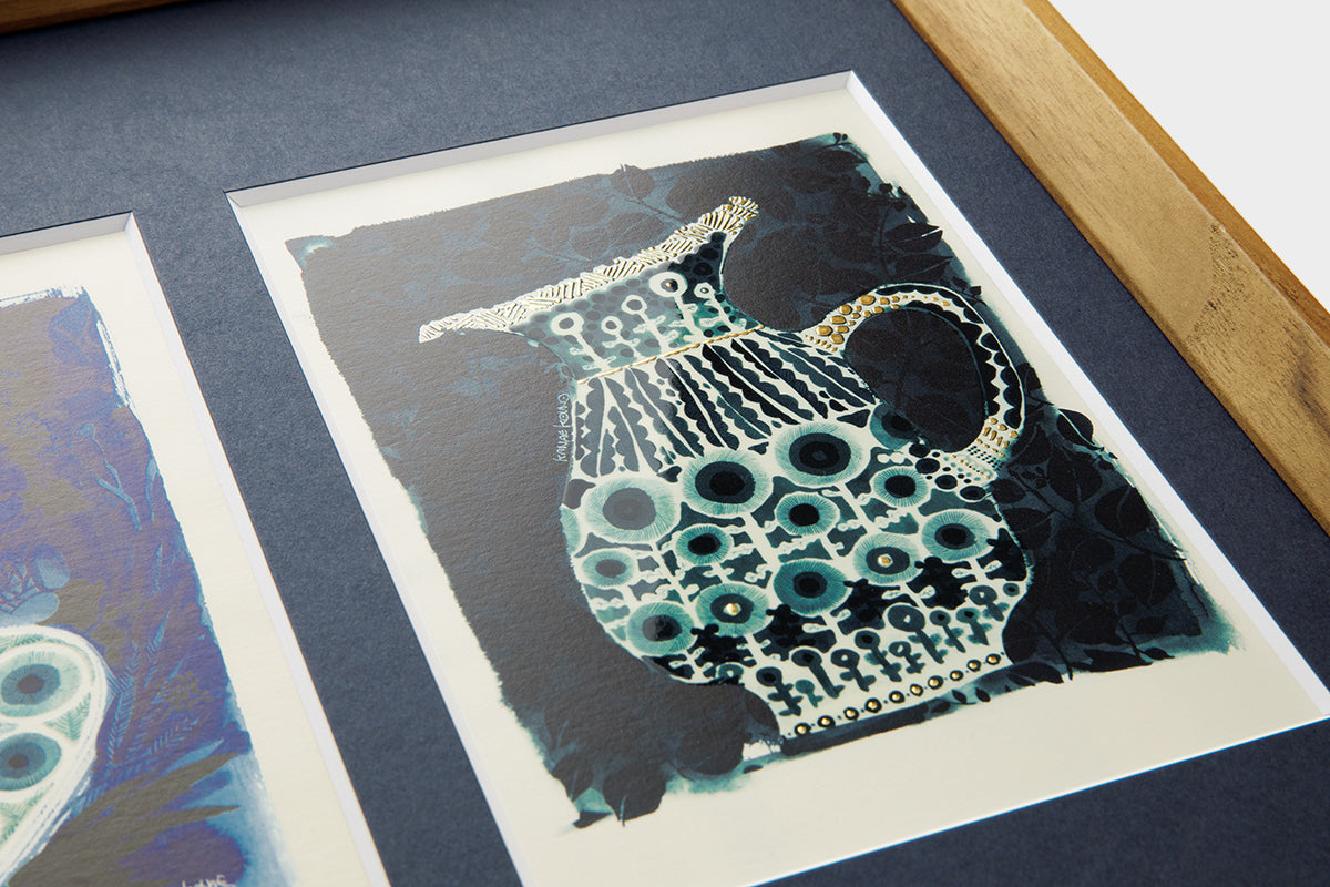 [Limited] Art Touch Kanae Kouno A3 Art Poster with Teak Frame / TOUCH & FLOW