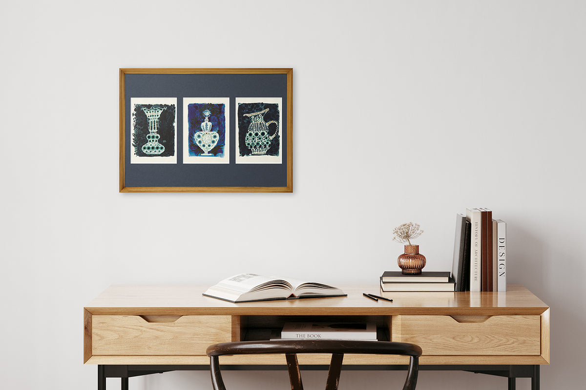 [Limited] Art Touch Kanae Kouno A3 Art Poster with Teak Frame / TOUCH & FLOW