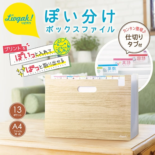 Livgak Poi-wake Box File 13 Pockets A4 / Sonic