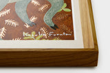 [Limited] Art Touch Kazuko Furuta A4 Art Poster with Teak Frame / TOUCH & FLOW