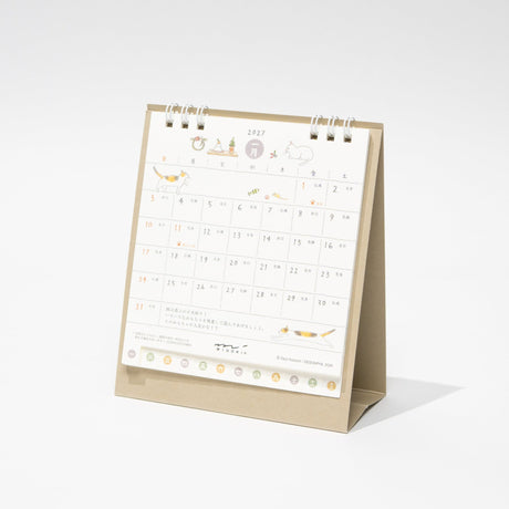 Cat Ring Desk Calendar 2027 / MIDORI - bungu