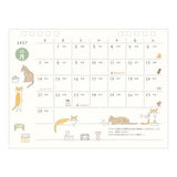 Cat Ring Desk Calendar 2027 / MIDORI - bungu