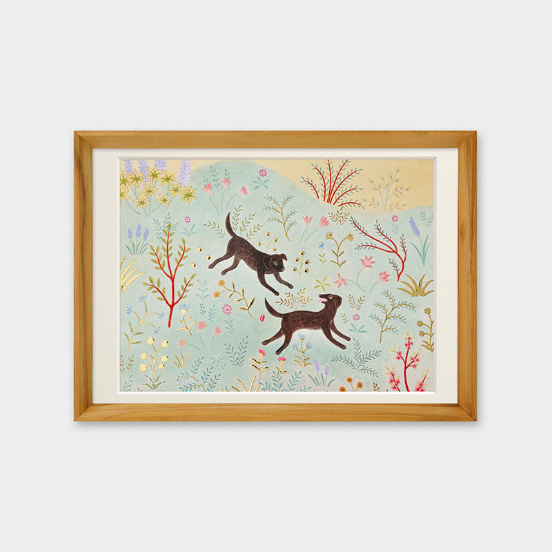 [Limited] Art Touch Kazuko Furuta A4 Art Poster with Teak Frame / TOUCH & FLOW