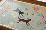 [Limited] Art Touch Kazuko Furuta A4 Art Poster with Teak Frame / TOUCH & FLOW