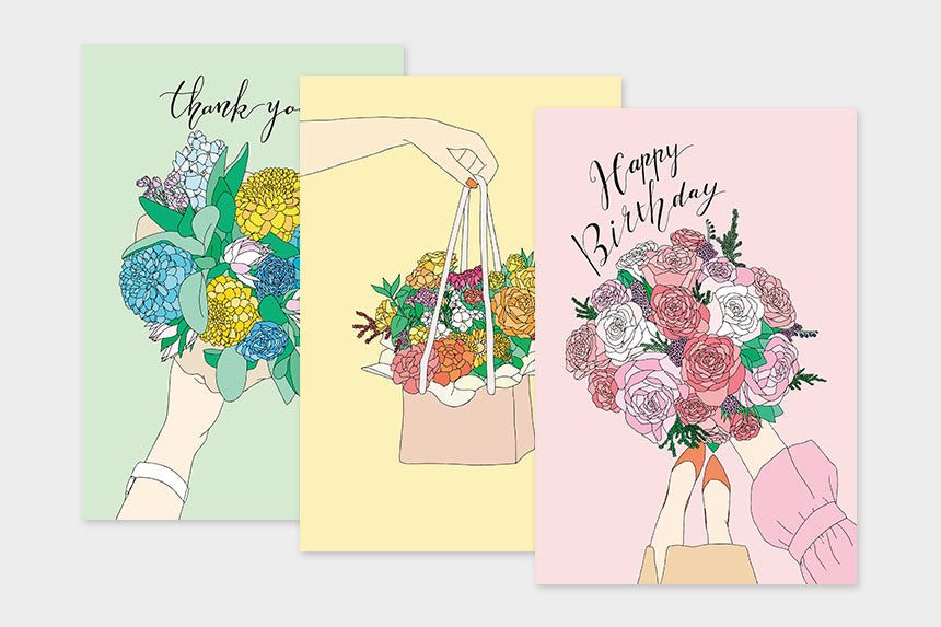 Art Touch chitchat_jas Floral Pattern Postcards / TOUCH & FLOW