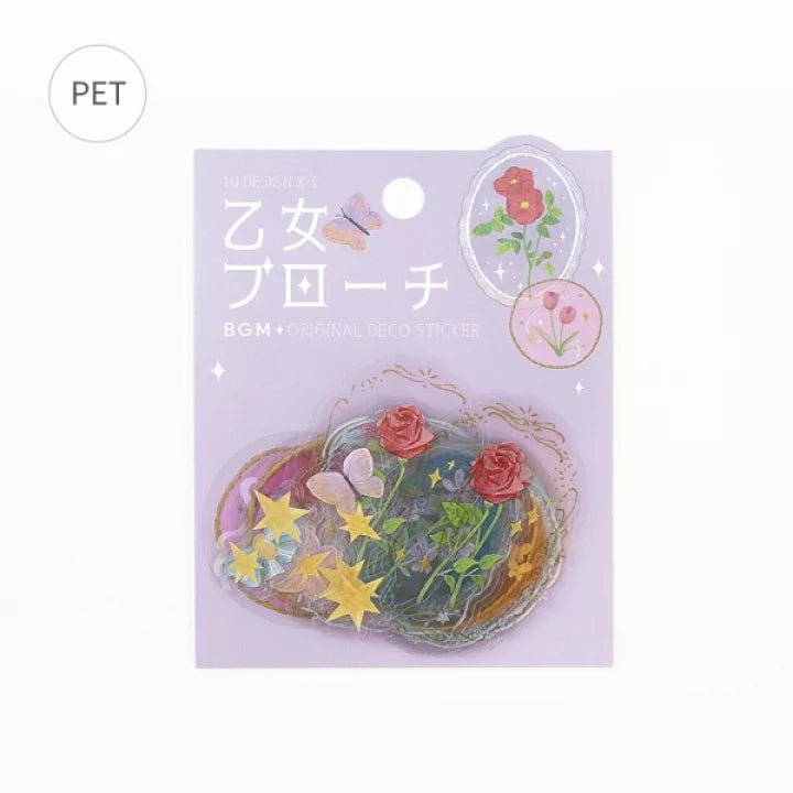 Clear Seal Otome Brooch Flake Stickers / BGM - bungu