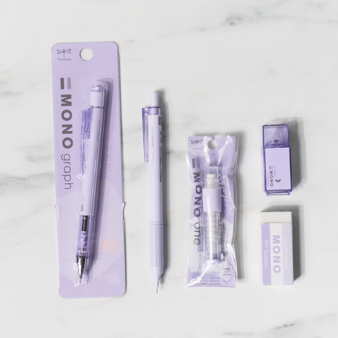 [CLEARANCE] Mono Mineral Color 0.5mm Stationery Bundle - Sheer Purple / Tombow - bungu