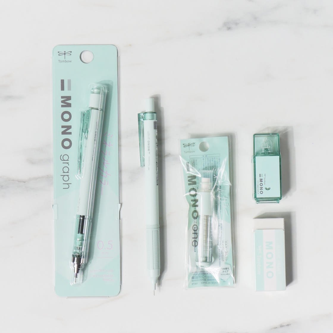 [CLEARANCE] Mono Mineral Color 0.5mm Stationery Bundle - Sorbet Blue / Tombow - bungu