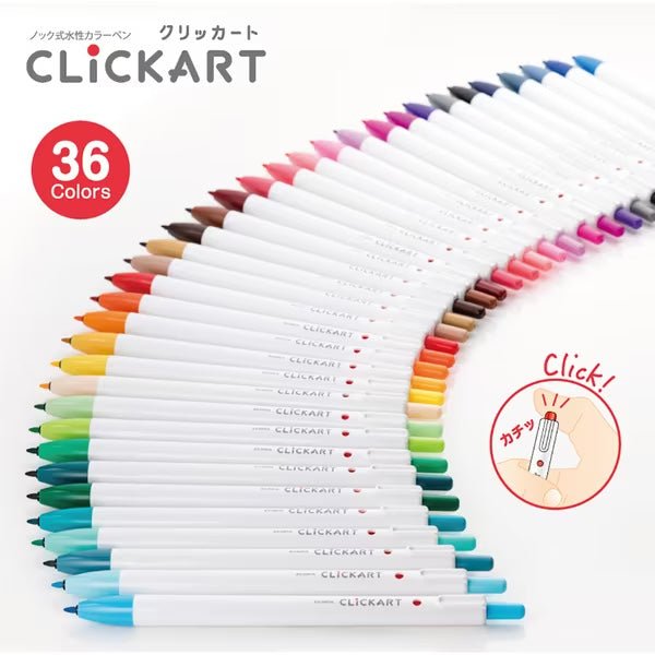 Clickart Water - Based Markers 36 Color Set / Zebra - bungu
