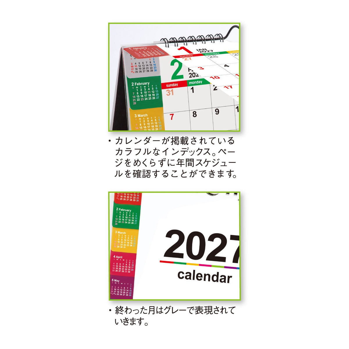 Color Index Desk Calendar 2027 / Shin Nihon Calendar - bungu