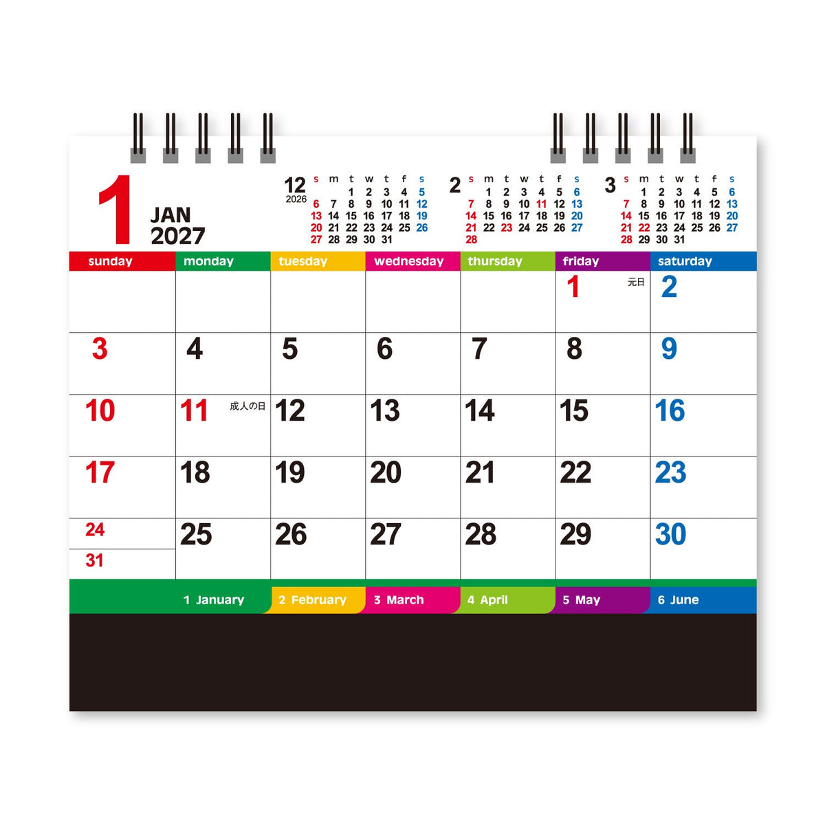 Color Index Desk Calendar 2027 / Shin Nihon Calendar - bungu