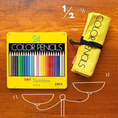 Color Pencil Sets w/ Roll Case & Mini Sharpener / Tombow - bungu