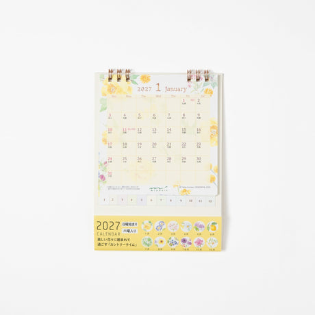Country Time Floral Ring Desk Calendar 2027 / MIDORI - bungu