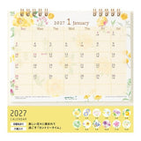 Country Time Floral Ring Desk Calendar 2027 / MIDORI - bungu