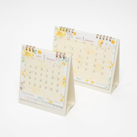 Country Time Floral Ring Desk Calendar 2027 / MIDORI - bungu