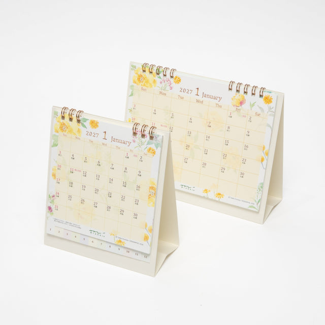 Country Time Floral Ring Desk Calendar 2027 / MIDORI - bungu