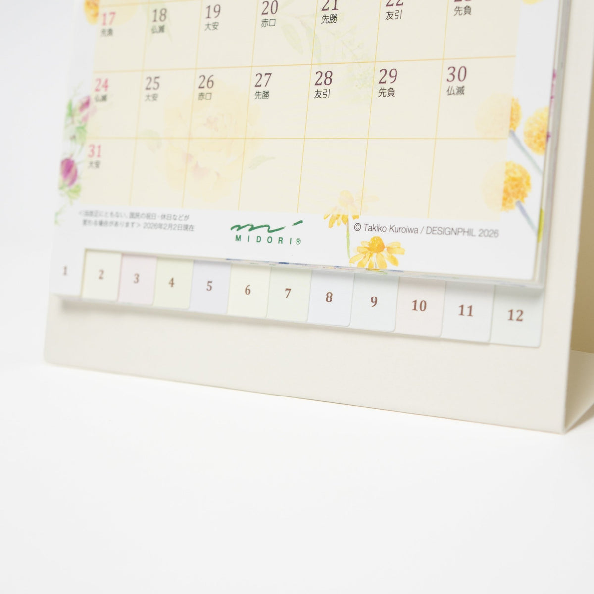 Country Time Floral Ring Desk Calendar 2027 / MIDORI - bungu