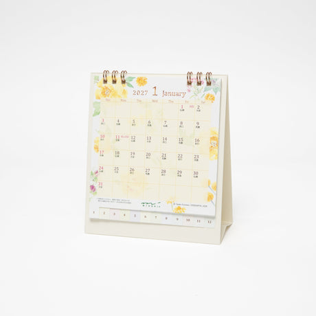 Country Time Floral Ring Desk Calendar 2027 / MIDORI - bungu
