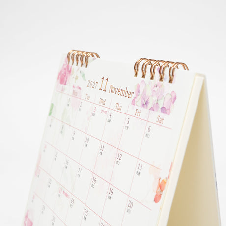 Country Time Floral Ring Desk Calendar 2027 / MIDORI - bungu