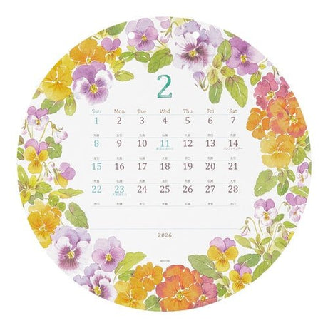Country Time Floral Round Wall Calendar 2026 / MIDORI - bungu