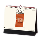 Cream Memo Desk Calendar 2027 / Shin Nihon Calendar - bungu