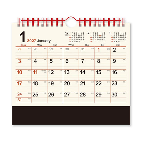 Cream Memo Desk Calendar 2027 / Shin Nihon Calendar - bungu